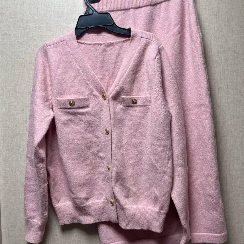 [BUNJANG] Pink Knit Two-Piece Set / 핑크 니트 투피스 세트