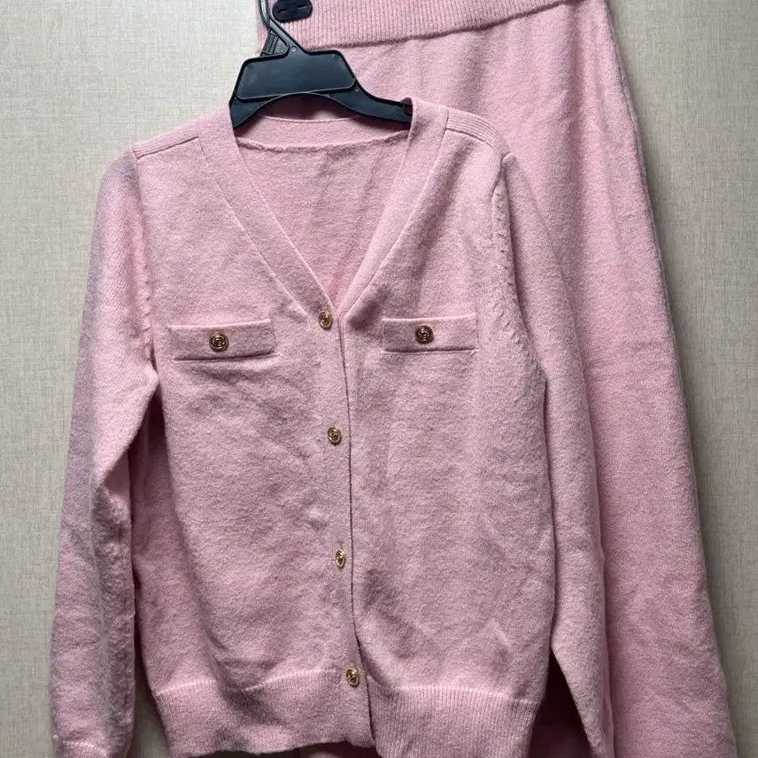 [BUNJANG] Pink Knit Two-Piece Set / 핑크 니트 투피스 세트