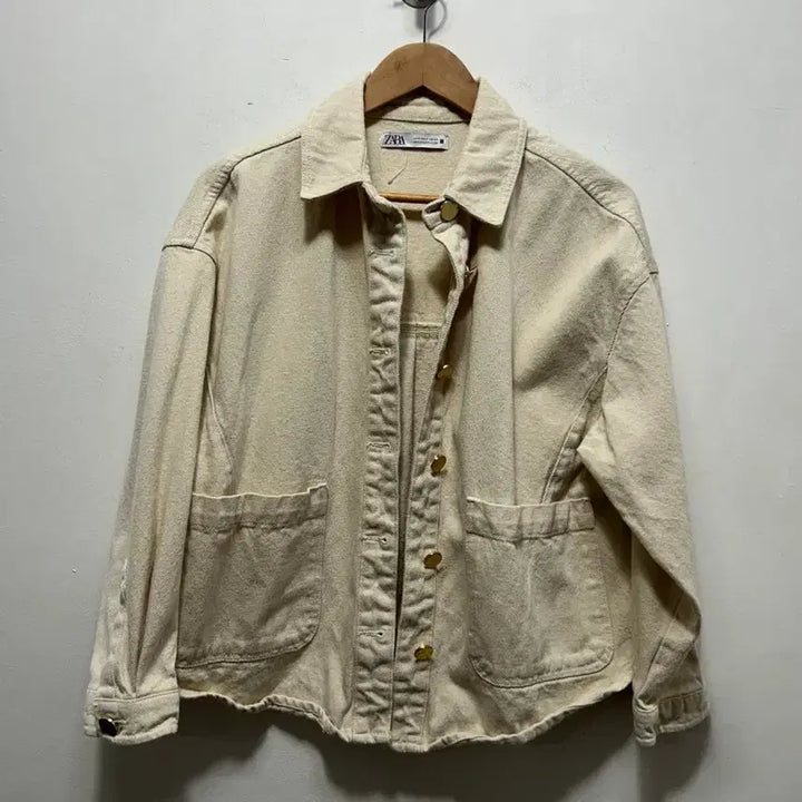 [BUNJANG] ZARA Ivory Denim Oversized Jacket S / 자라 아이보리 데님 오버핏 자켓 S