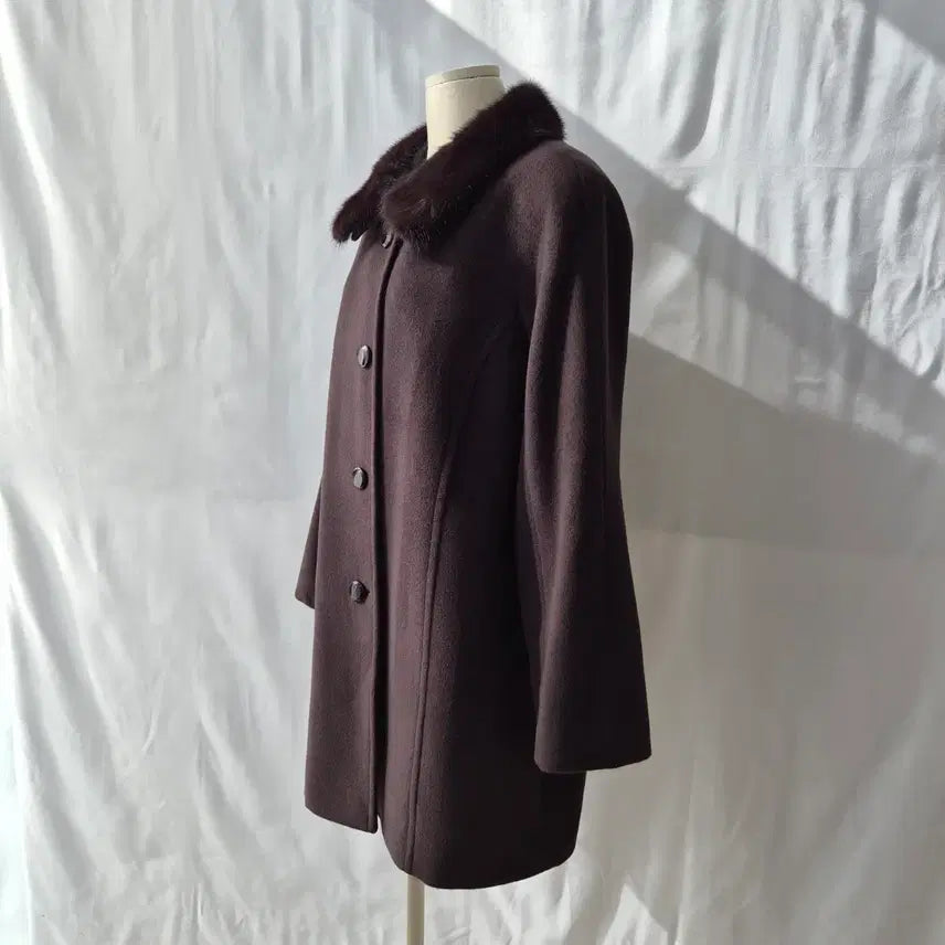 [BUNJANG] IMAGINA Angora Wool Mink Fur Collar Half Coat / IMAGINA 앙고라 울 밍크카라 하프코트