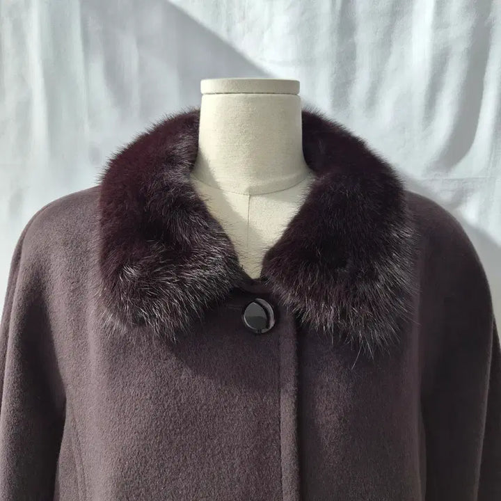 [BUNJANG] IMAGINA Angora Wool Mink Fur Collar Half Coat / IMAGINA 앙고라 울 밍크카라 하프코트