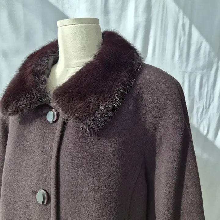 [BUNJANG] IMAGINA Angora Wool Mink Fur Collar Half Coat / IMAGINA 앙고라 울 밍크카라 하프코트