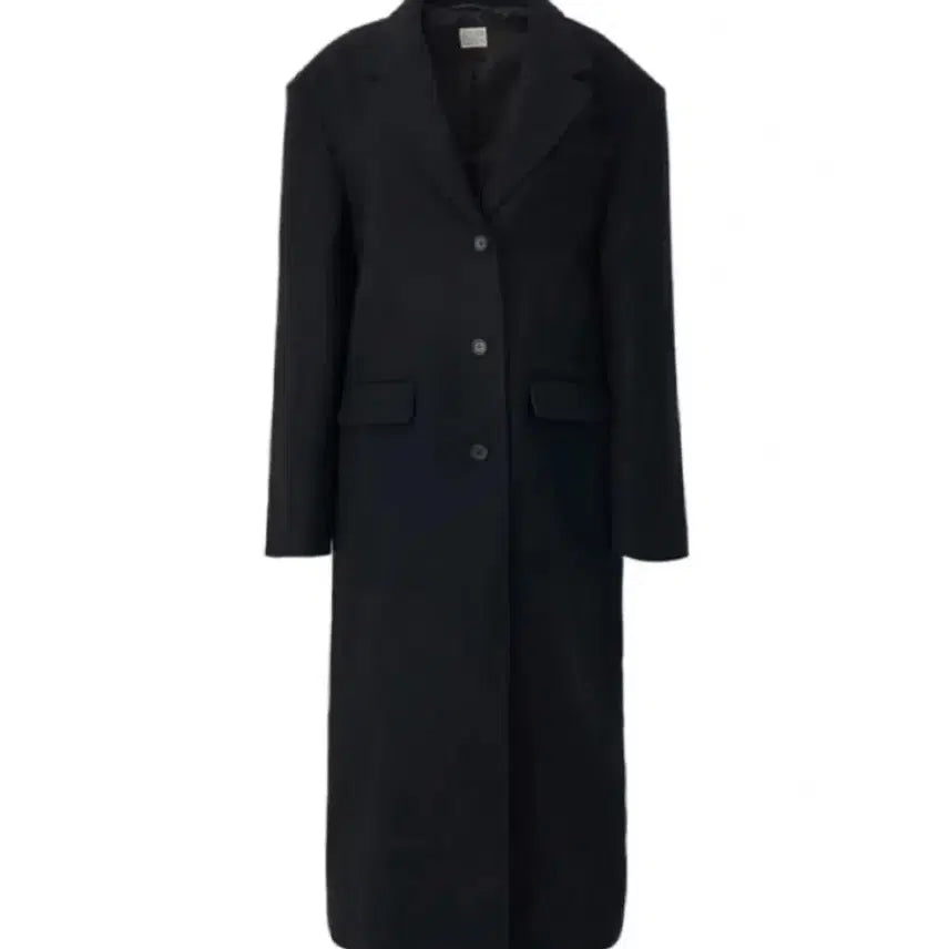 [BUNJANG] Atelier Edition Flat Long Coat - Black / 아뜰리에에디션 플랫롱코트 블랙