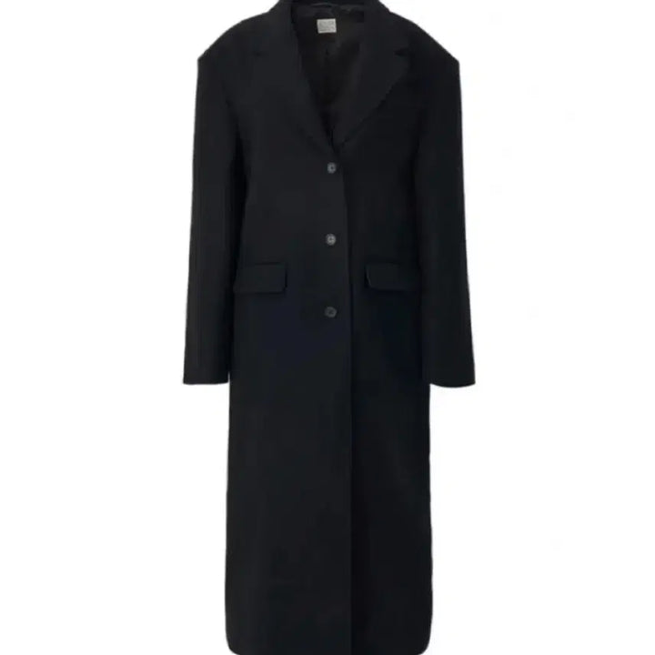[BUNJANG] Atelier Edition Flat Long Coat - Black / 아뜰리에에디션 플랫롱코트 블랙