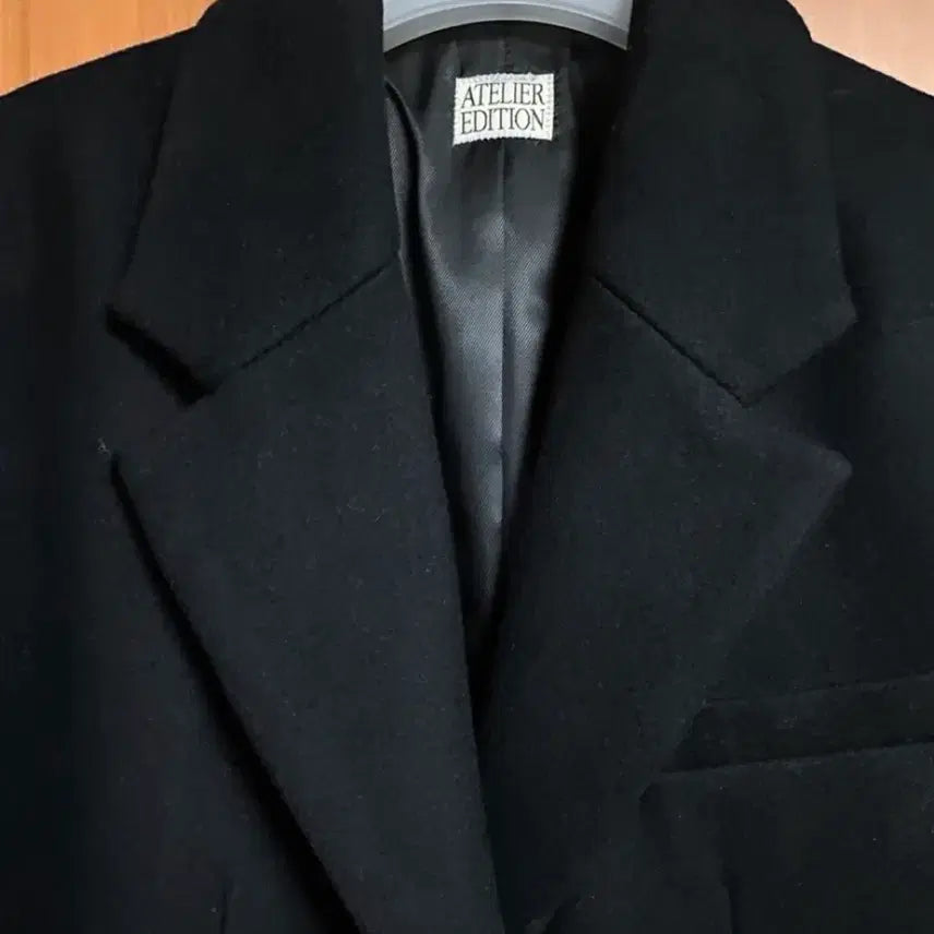 [BUNJANG] Atelier Edition Flat Long Coat - Black / 아뜰리에에디션 플랫롱코트 블랙