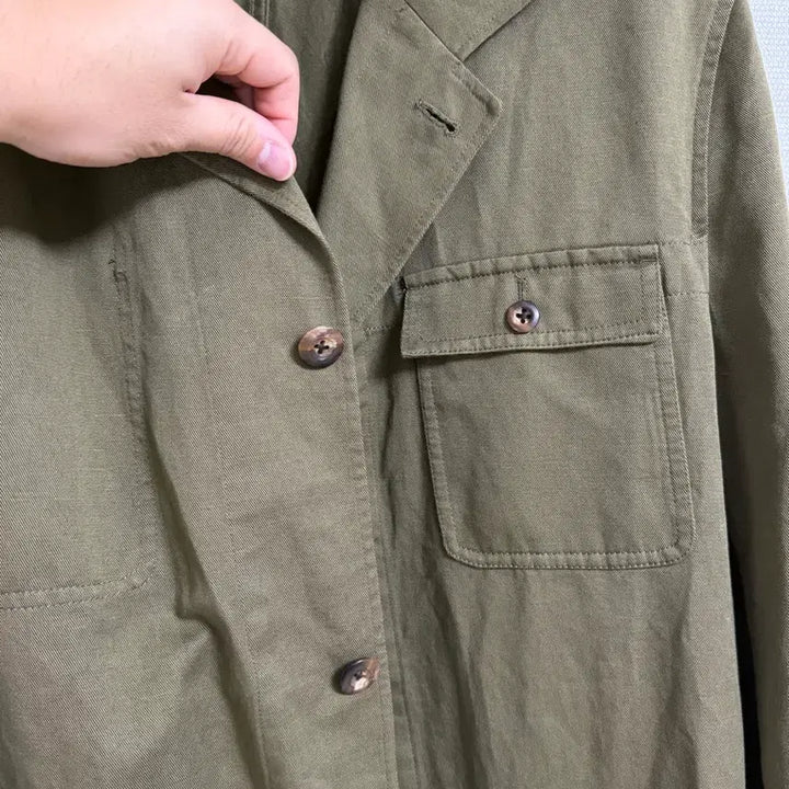 [BUNJANG] Massimo Dutti Cotton Blazer Khaki XL / 마시모뚜띠 코튼 블레이저 카키색 XL