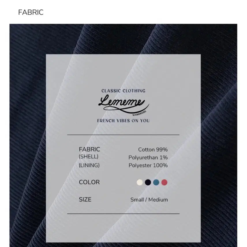 [BUNJANG] Le Mémé Corduroy French Pants - Navy M / (새상품) 르메메 코듀로이 프렌치 팬츠 / 네이비 M / Petit Fr