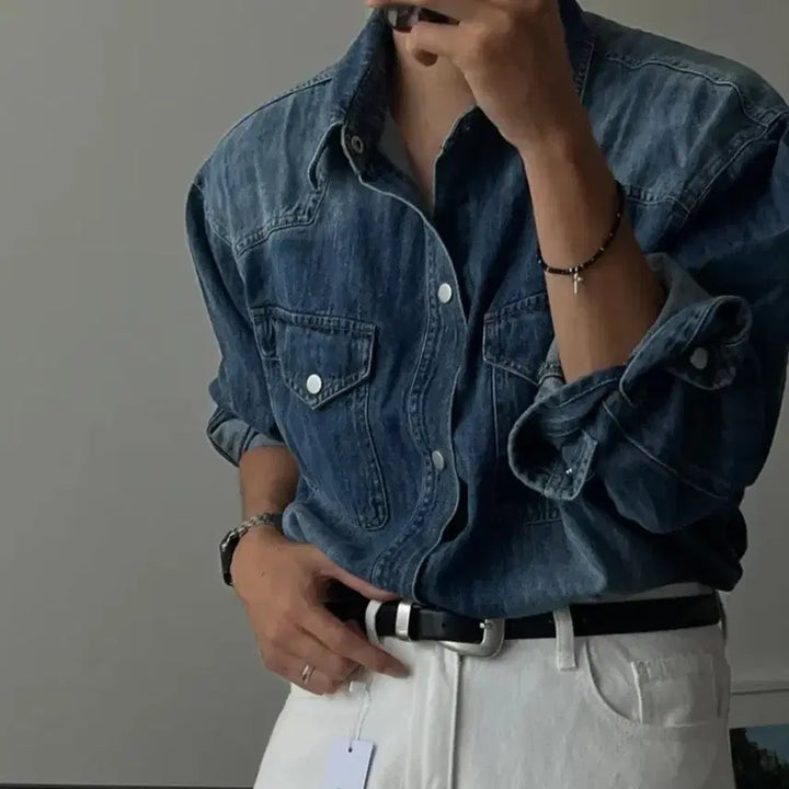 [BUNJANG] Denim Shirt / 데님 셔츠 남방 청셔츠