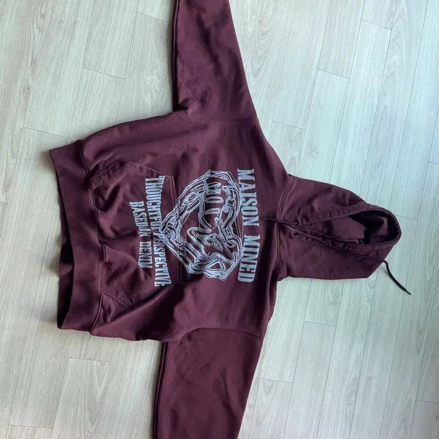 [BUNJANG] MAISON MINED Burgundy Hoodie / MAISON MINED 버건디 후드티