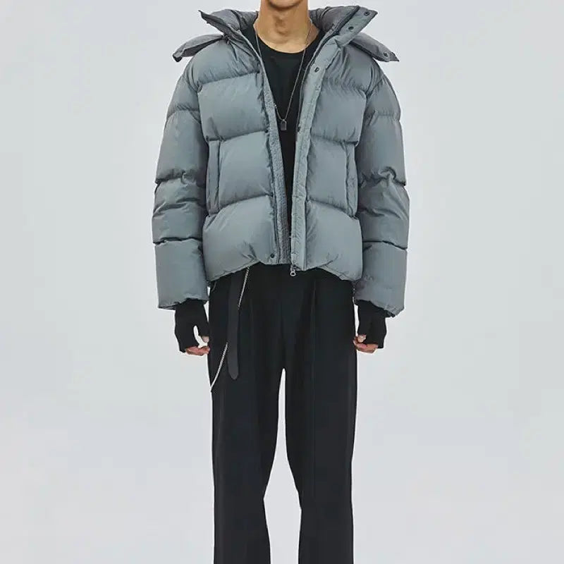 [SOLD OUT] [M] 더티셔츠뮤지엄 덕다운 숏패딩 그레이