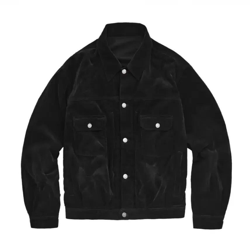 [BUNJANG] Polytelu Half Boro Trucker Jacket Black / 마지막 [3] 폴리테루 하프 보로 트러커 자켓 블랙