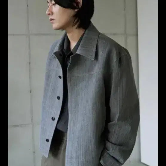 [BUNJANG] Minav Vertical Striking Crop Jacket - Cloud Burst (Size L) / 미나브 버티컬 스트리킹 크롭자켓 클라우드 버스트 L사이즈