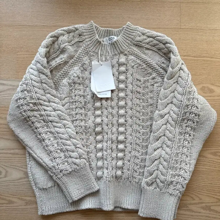 [BUNJANG] COS Cable Knit Sweater Ivory L / COS 코스 케이블 니트 스웨터 아이보리 새상품 L