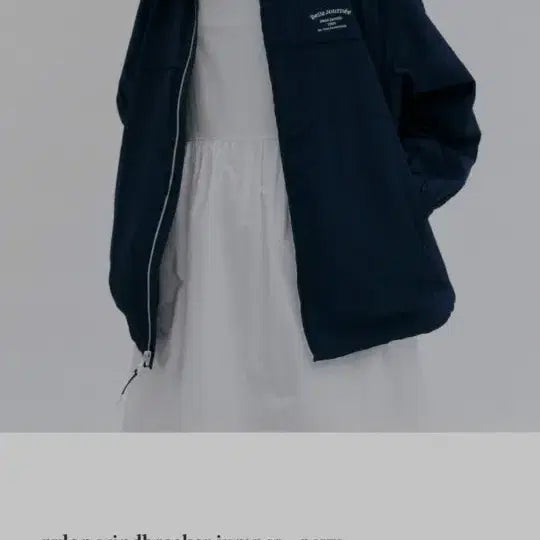[BUNJANG] Depound Nylon Windbreaker Navy / 드파운드 나일론 윈드브레이커 네이비