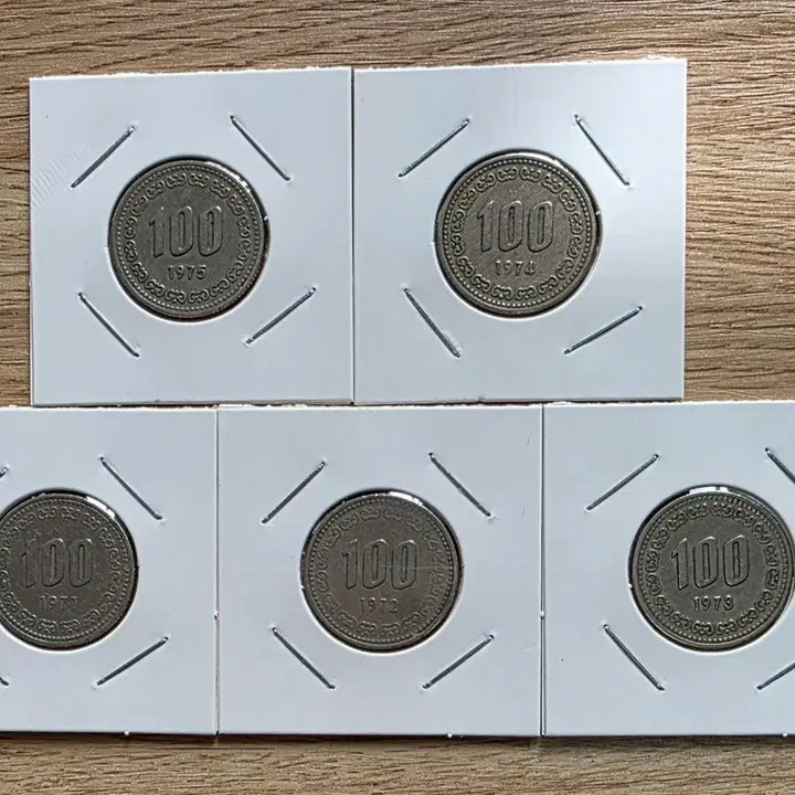 [BUNJANG] 1971-1975 100 Won Coin Set / 화폐수집 1971년 ~1975년 100원 주화