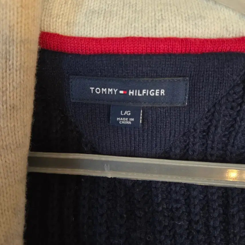 [BUNJANG] Tommy Hilfiger Color Block Knit Cardigan / 타미힐피거 컬러블록 니트 가디건