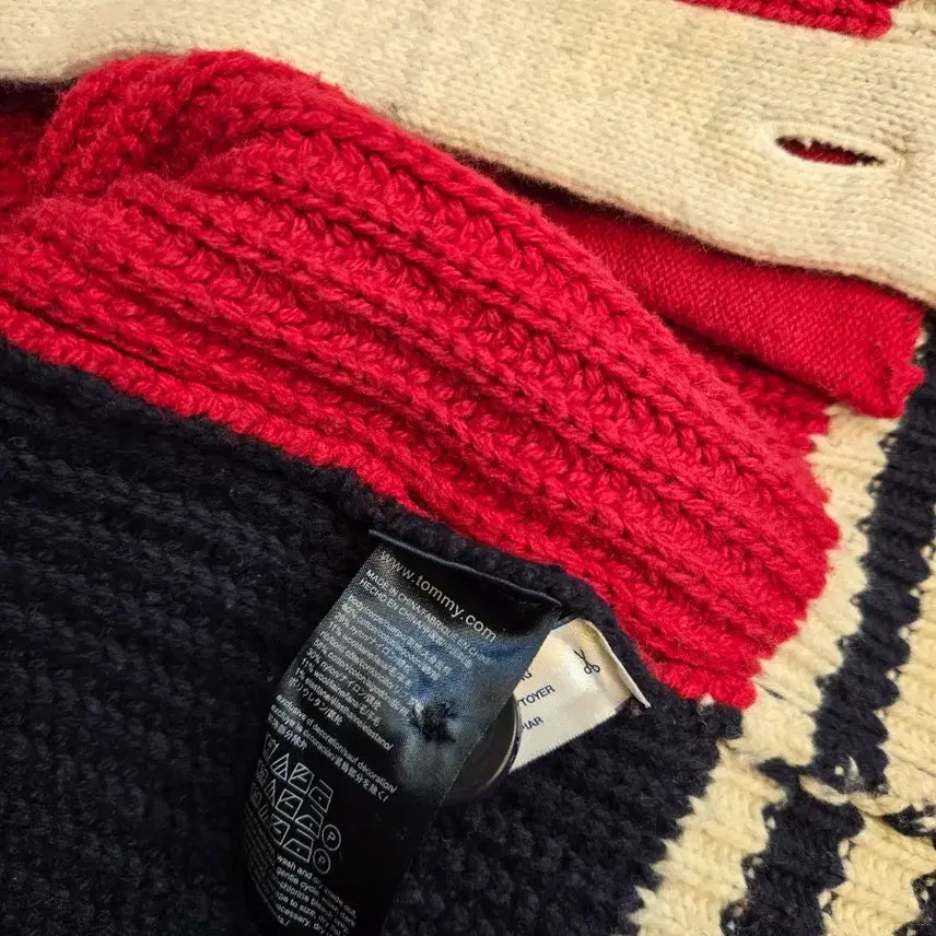 [BUNJANG] Tommy Hilfiger Color Block Knit Cardigan / 타미힐피거 컬러블록 니트 가디건