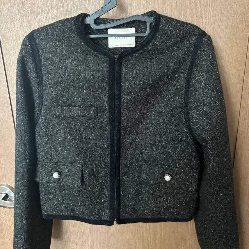 [BUNJANG] SIYAZU Dark Gray Tweed Jacket / SIYAZU 시야쥬 노티드 다크그레이 트위드 자켓