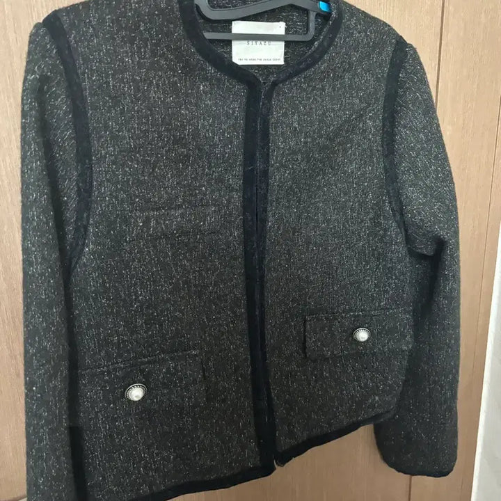 [BUNJANG] SIYAZU Dark Gray Tweed Jacket / SIYAZU 시야쥬 노티드 다크그레이 트위드 자켓