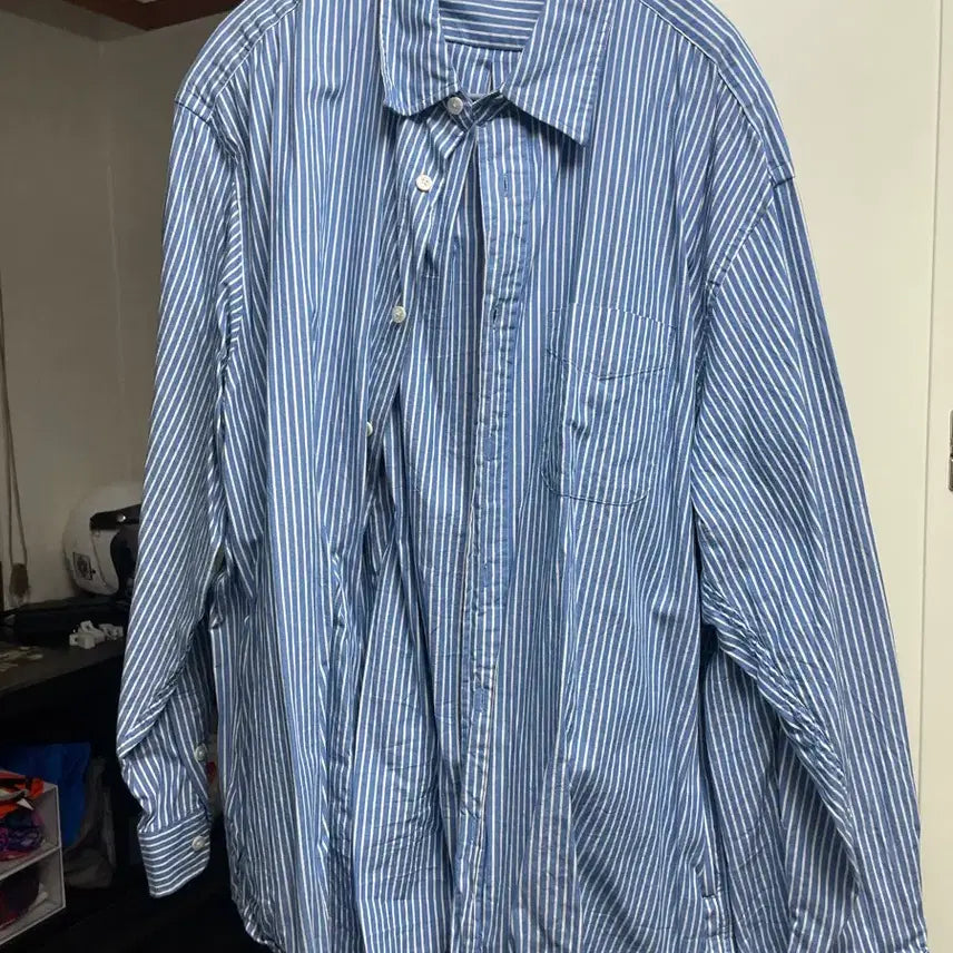 [BUNJANG] Softer Blue Stripe Shirt / 소프터 블루 스트라이프 셔츠
