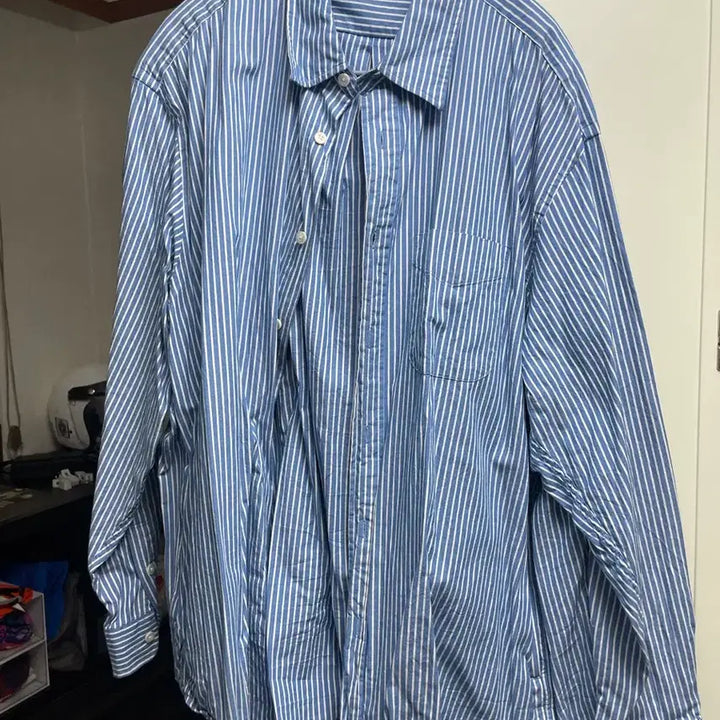 [BUNJANG] Softer Blue Stripe Shirt / 소프터 블루 스트라이프 셔츠