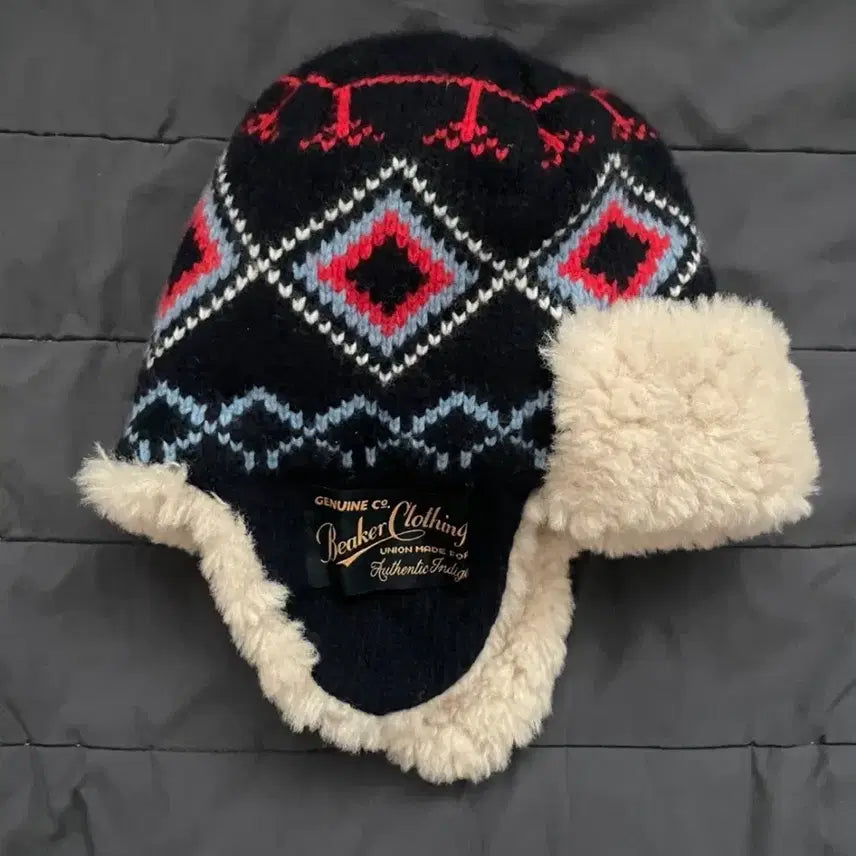 [SOLD OUT] 비이커 클로딩 귀달이 털모자 네이비 거의 새상품