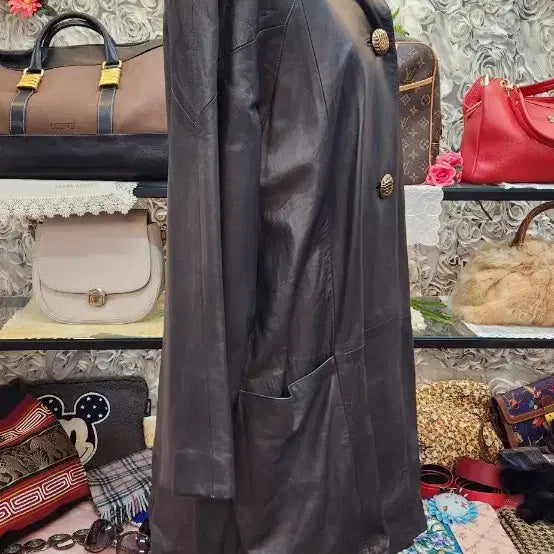[BUNJANG] Italian Leather Oversized Lambskin Coat / 고급 양가죽 코트(FREE)(이태리가죽)