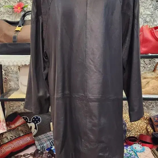 [BUNJANG] Italian Leather Oversized Lambskin Coat / 고급 양가죽 코트(FREE)(이태리가죽)