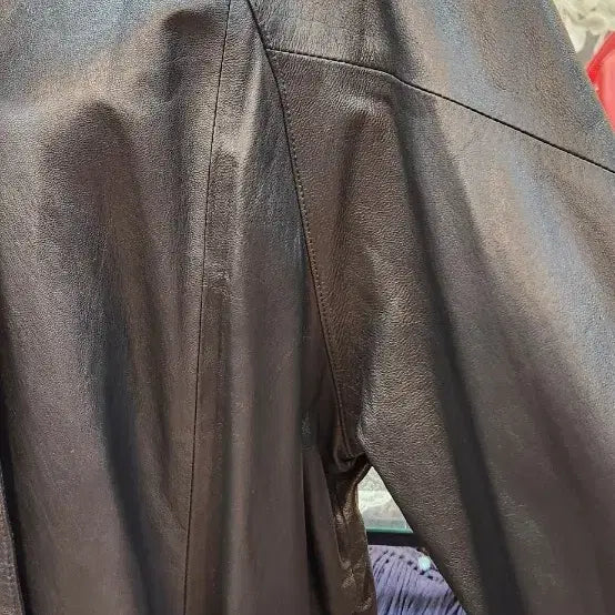 [BUNJANG] Italian Leather Oversized Lambskin Coat / 고급 양가죽 코트(FREE)(이태리가죽)