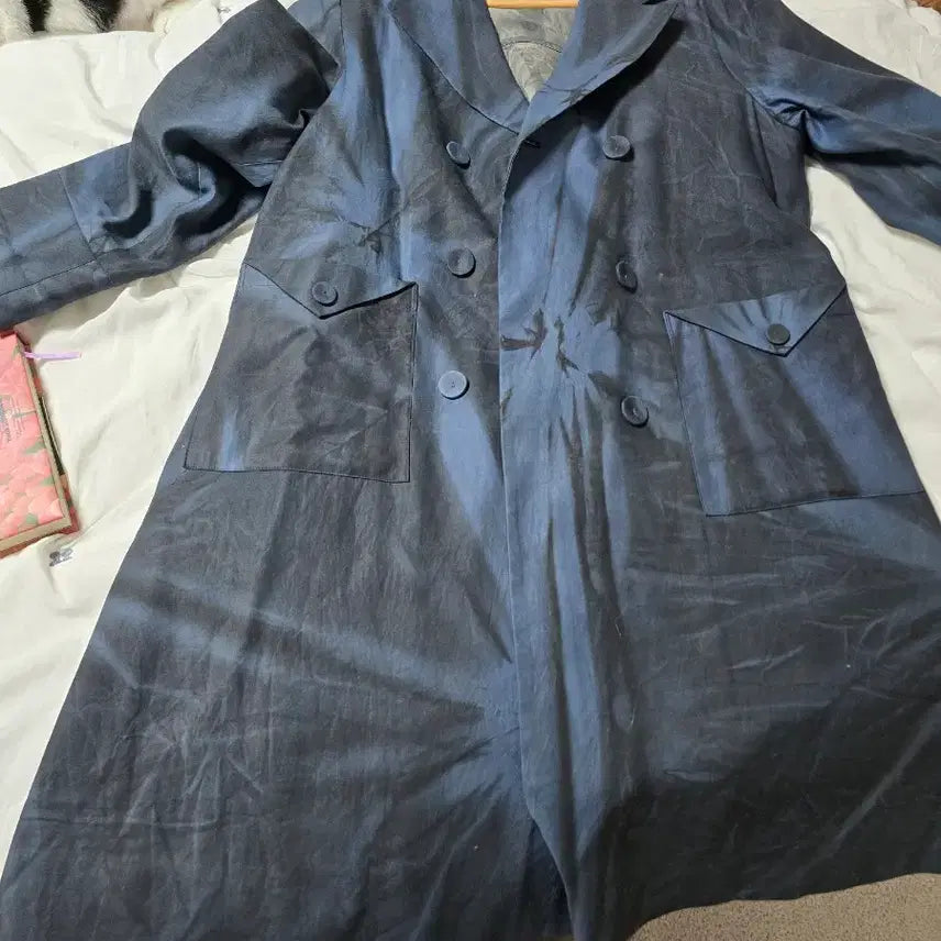 [BUNJANG] Natural Dye Double Coat / 쪽염 + 먹물 천연 염색 더블 코트