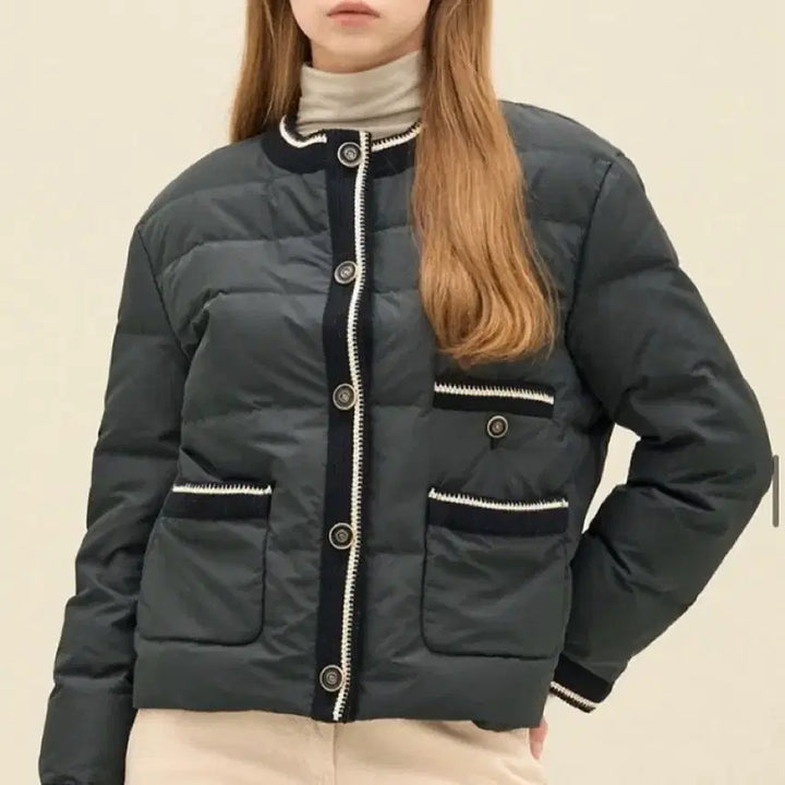 [BUNJANG] SJSJ Collarless Goose Down Jacket / SJSJ 칼라리스 구스다운 차콜그레이