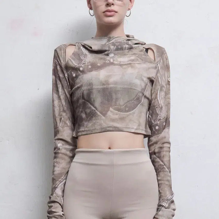 [BUNJANG] Hillda Cowl Neck Cropped Top / Hillda 힐다 cowl 후드 탑