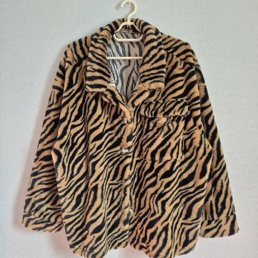 [BUNJANG] Unbranded Zebra Print Faux Fur Jacket 3XL / 호피 무늬 퍼 자켓 빅사이즈 3xl