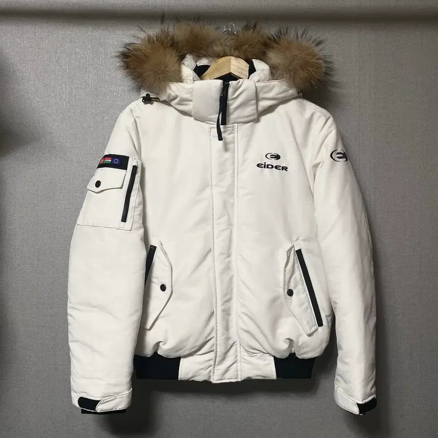 [BUNJANG] Ider Hooded Fur Padded Jacket White / 아이더 후드 퍼 패딩 화이트