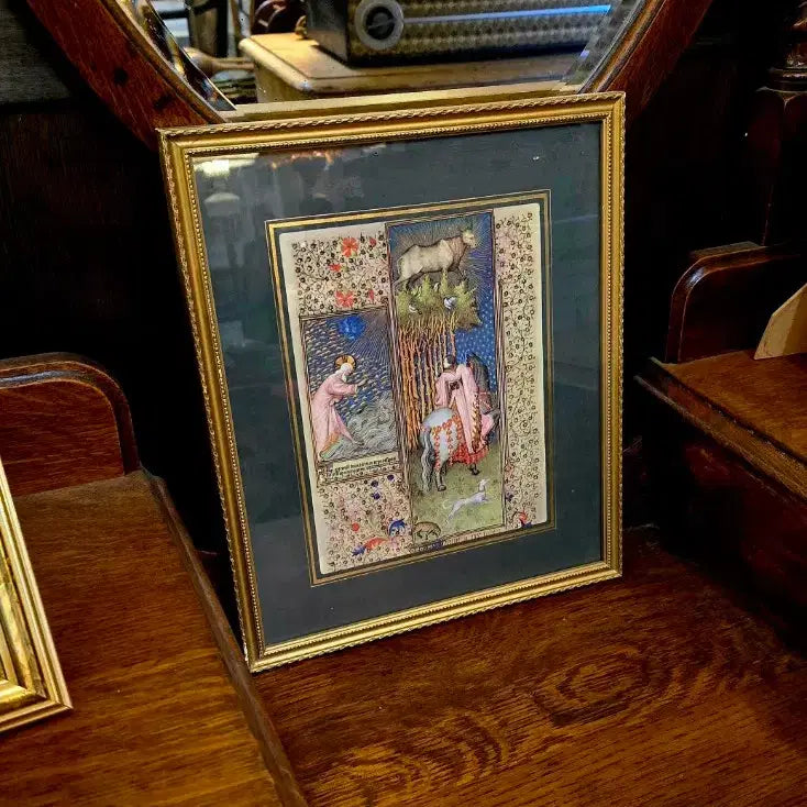 [BUNJANG] Vintage Rohan Prayer Book Framed Print / [희귀/수집]오리지널 빈티지 중세 로한 기도서 액자