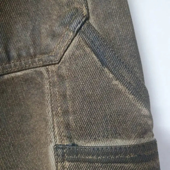 [BUNJANG] Elmood Khaki Brown Double Knee Carpenter Pants / 엘무드 워싱 카키 브라운 더블니 카펜터 팬츠