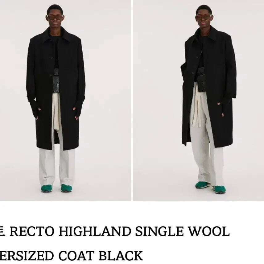[BUNJANG] RECTO Highland Wool Single Coat Black S / [새상품급] 렉토 하이랜드 울 싱글코트 블랙 S