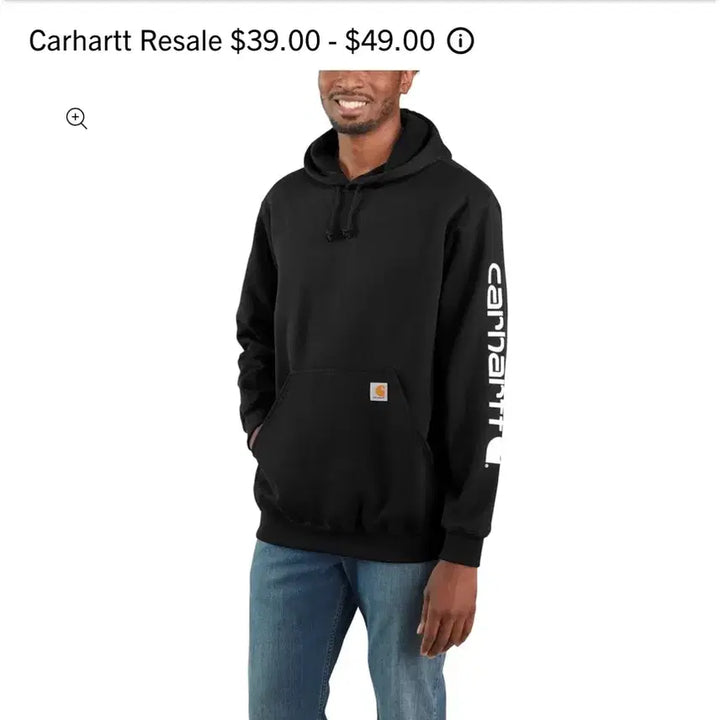 [BUNJANG] Carhartt Black Hoodie M / Carhartt 칼하트 블랙 후드티 M 사이즈입니다