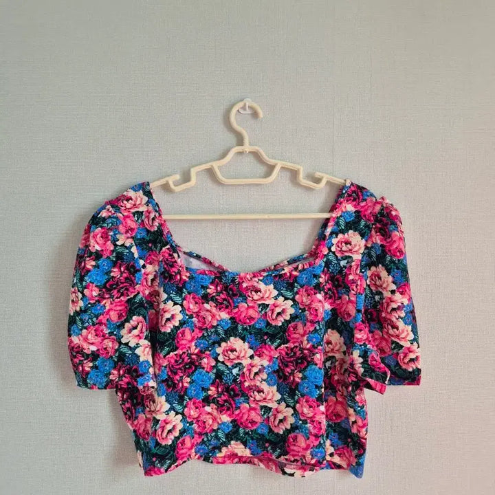 [SOLD OUT] 꽃무늬 스퀘어넥 퍼프 블라우스 3xl 빅사이즈