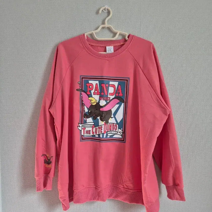 [BUNJANG] Dumbo Pink Oversized Sweatshirt / 덤보 캐릭터 맨투맨 티셔츠 핑크색 빅사이즈