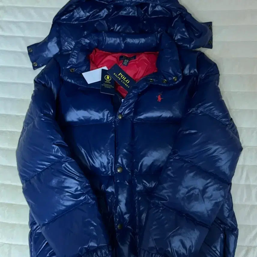 [BUNJANG] Polo Ralph Lauren Navy XL Padded Jacket / 시즌오프세일) 폴로 랄프로렌 유광 패딩