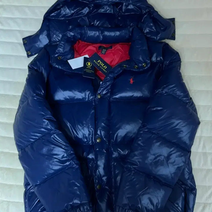 [BUNJANG] Polo Ralph Lauren Navy XL Padded Jacket / 시즌오프세일) 폴로 랄프로렌 유광 패딩