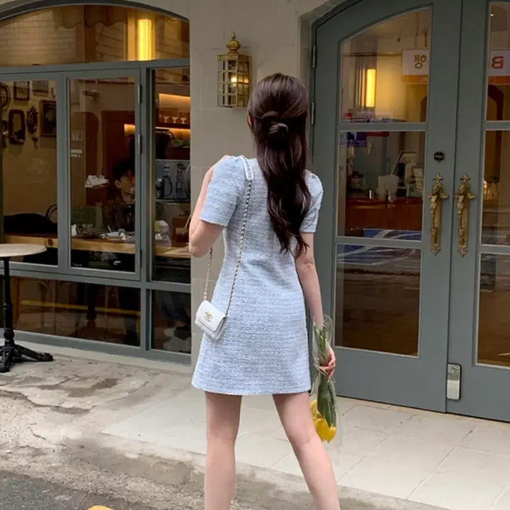 [BUNJANG] Attrangs Mine Short Sleeve Tweed Dress / 아뜨랑스 미느 반팔 트위드 원피스