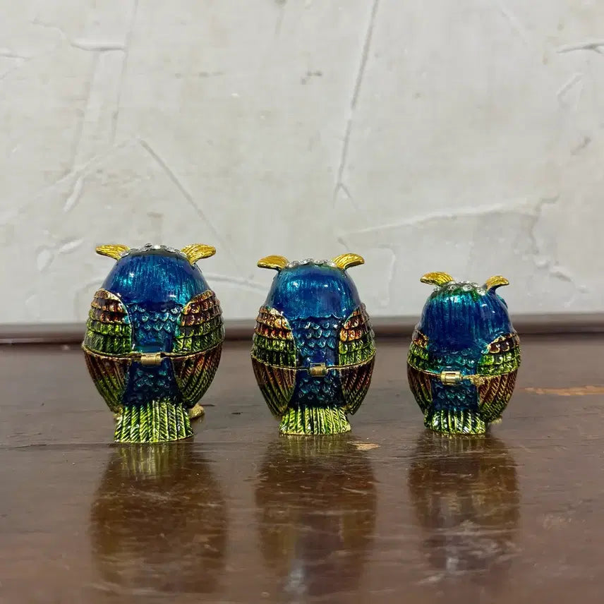 [BUNJANG] Owl Jewelry Box Set / 부엉이 보석함 큐빅 장식 세트 카페 샵 사무실 식당 인테리어 소품 재물