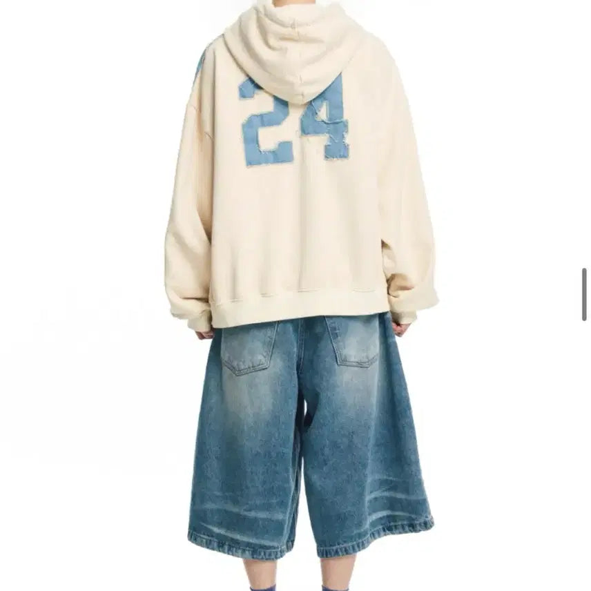 [BUNJANG] Easy ENOUII 8-part Denim Bermuda Shorts - Medium Blue / 이지노이지 8부 데님 버뮤다팬츠- 미디엄블루