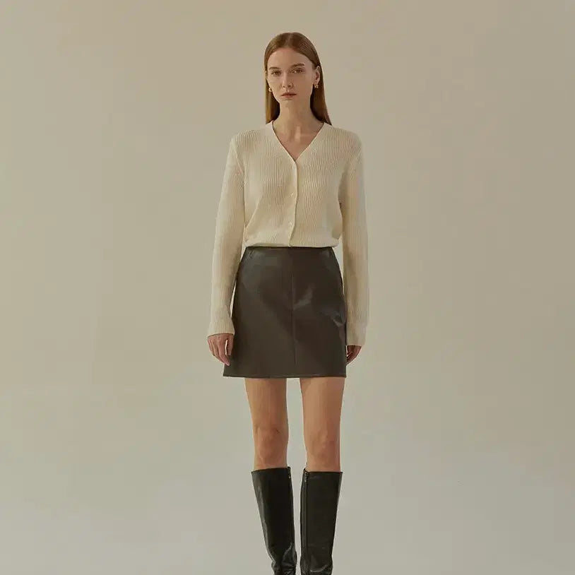 [BUNJANG] Mango Many Please Leather Mini Skirt - Size S / 망고매니플리즈 가죽 스커트
