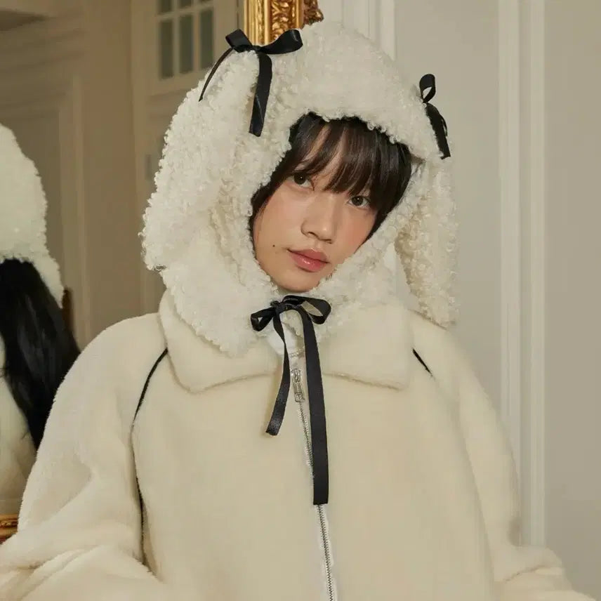 [BUNJANG] AITOB Seoul Rabbit Fur Balaclava / 아이토브서울 래빗 퍼 바라클라바
