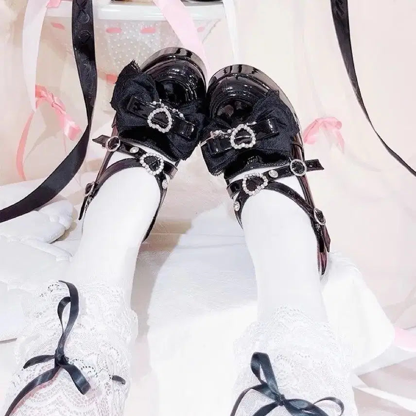[BUNJANG] Unbranded Japanese Style High Heel Platform Shoes / 전학생 일본식 양산형 하이힐 두툼한 굽 방수대 신발 지뢰계 슈즈(2컬러)