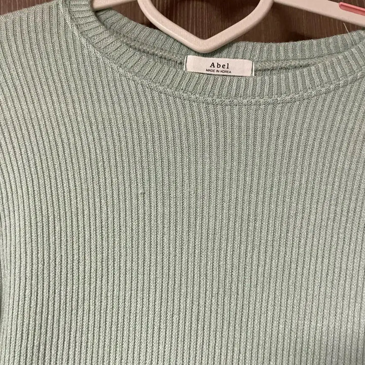[BUNJANG] Abel Mint Green Ribbed Long Sleeve T-Shirt / Abel 민트색 골지 긴팔 티셔츠