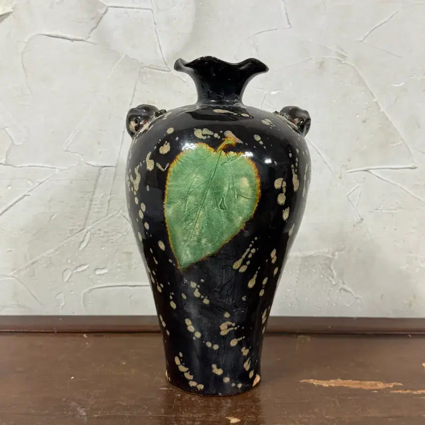 [BUNJANG] Ceramic Vase Leaf Design / 중국 도자기 송요화병 나뭇잎 낙엽 디자인 도자기